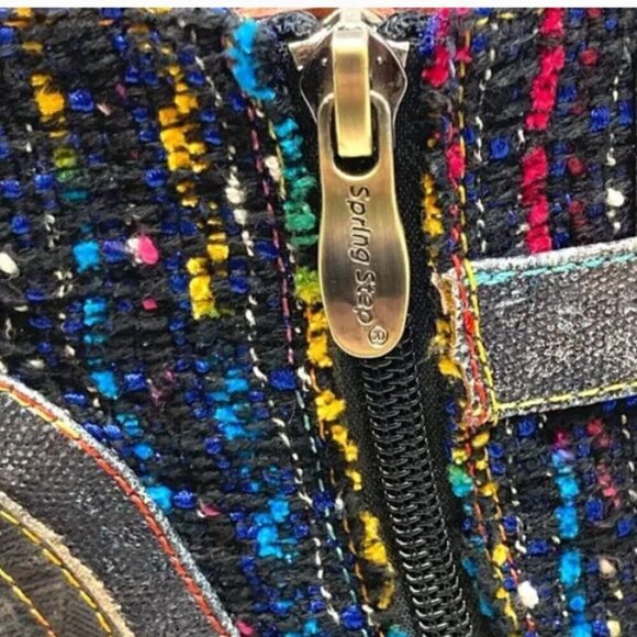 Spring Step L'Artiste Nancies Black Multi Mid Calf Boots - Size 5.5 - Picture 8 of 11